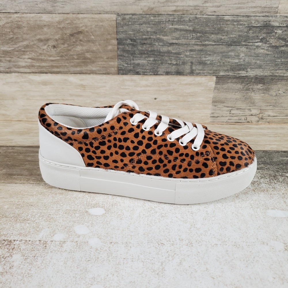 Official Program STW-70 Womens Shoes Sz 7 M Leopard Print Tan Black Sneakers
